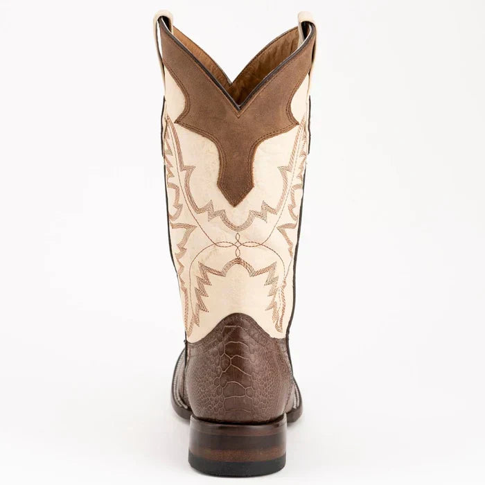 Ferrini Nash Ostrich Leg Handcrafted Boots Brown