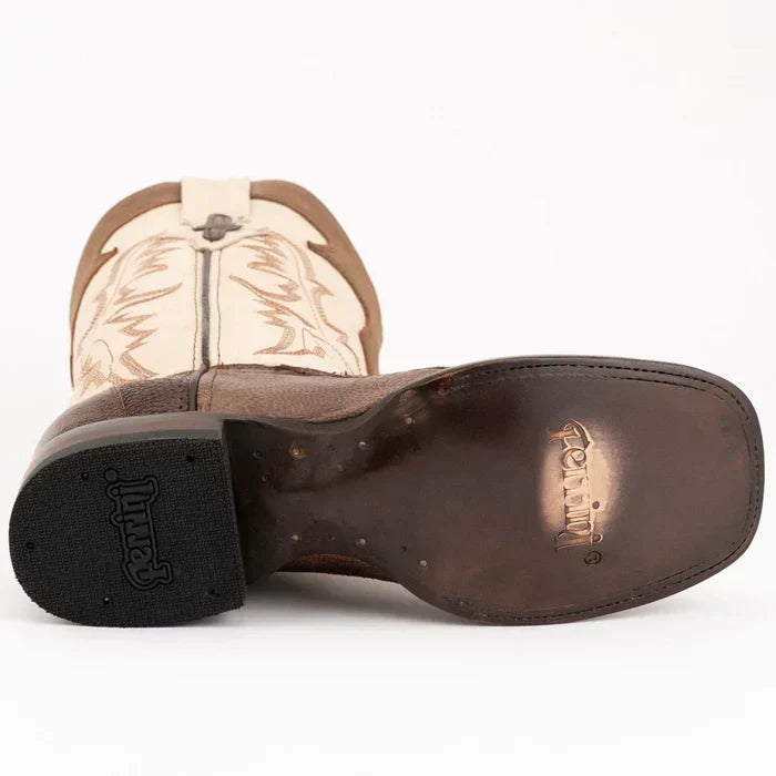 Ferrini Nash Ostrich Leg Handcrafted Boots Brown