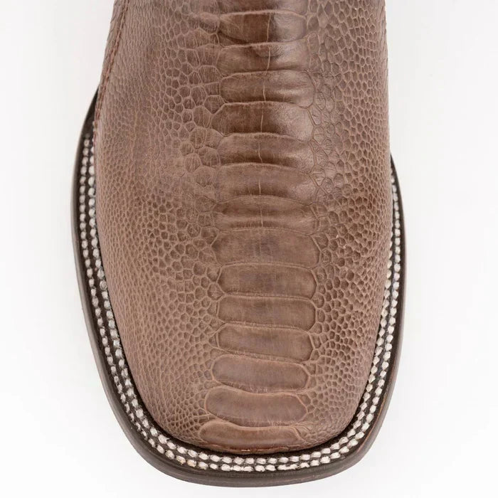 Ferrini Nash Ostrich Leg Handcrafted Boots Brown