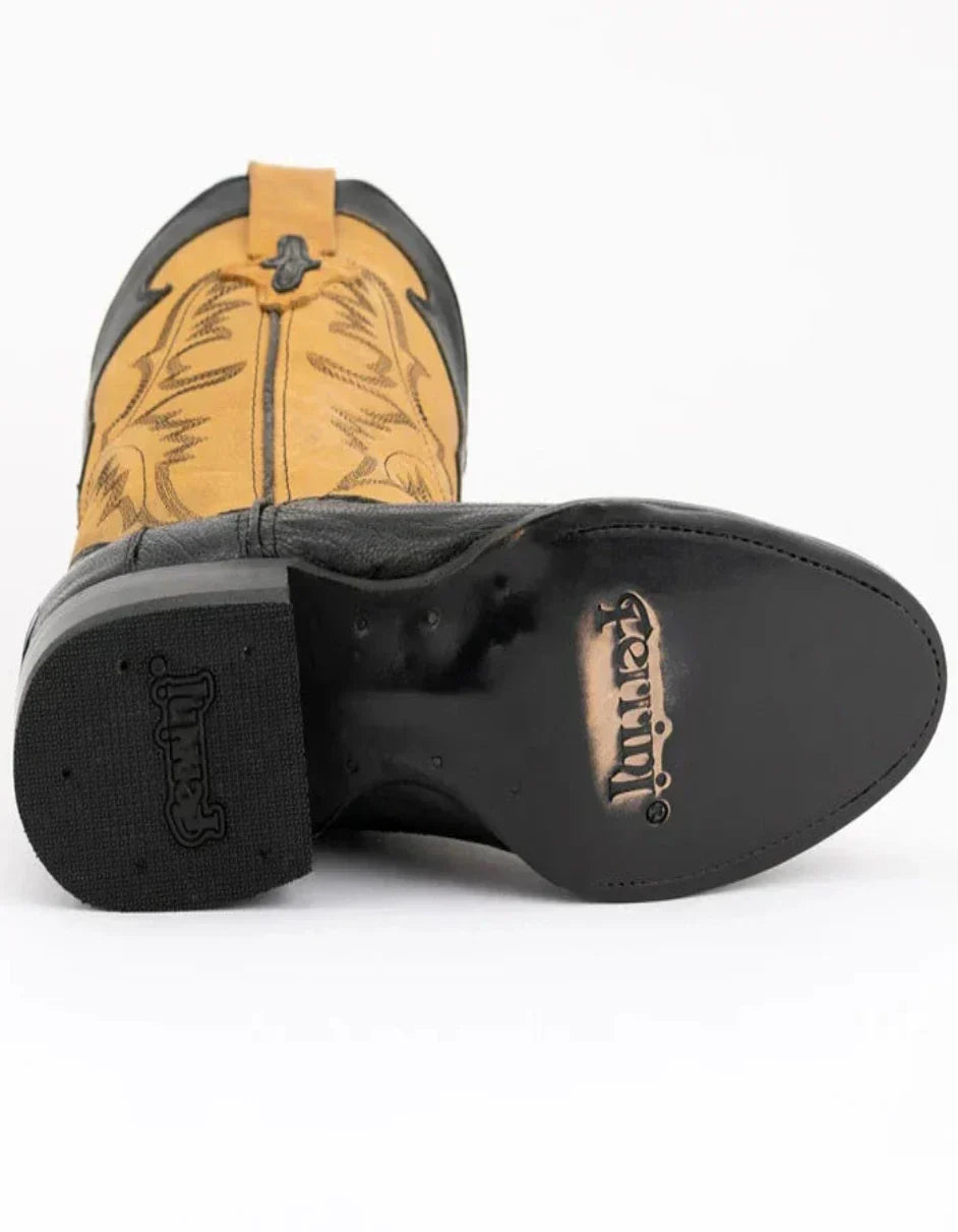 Ferrini Nash Ostrich Leg Boots Handcrafted Black