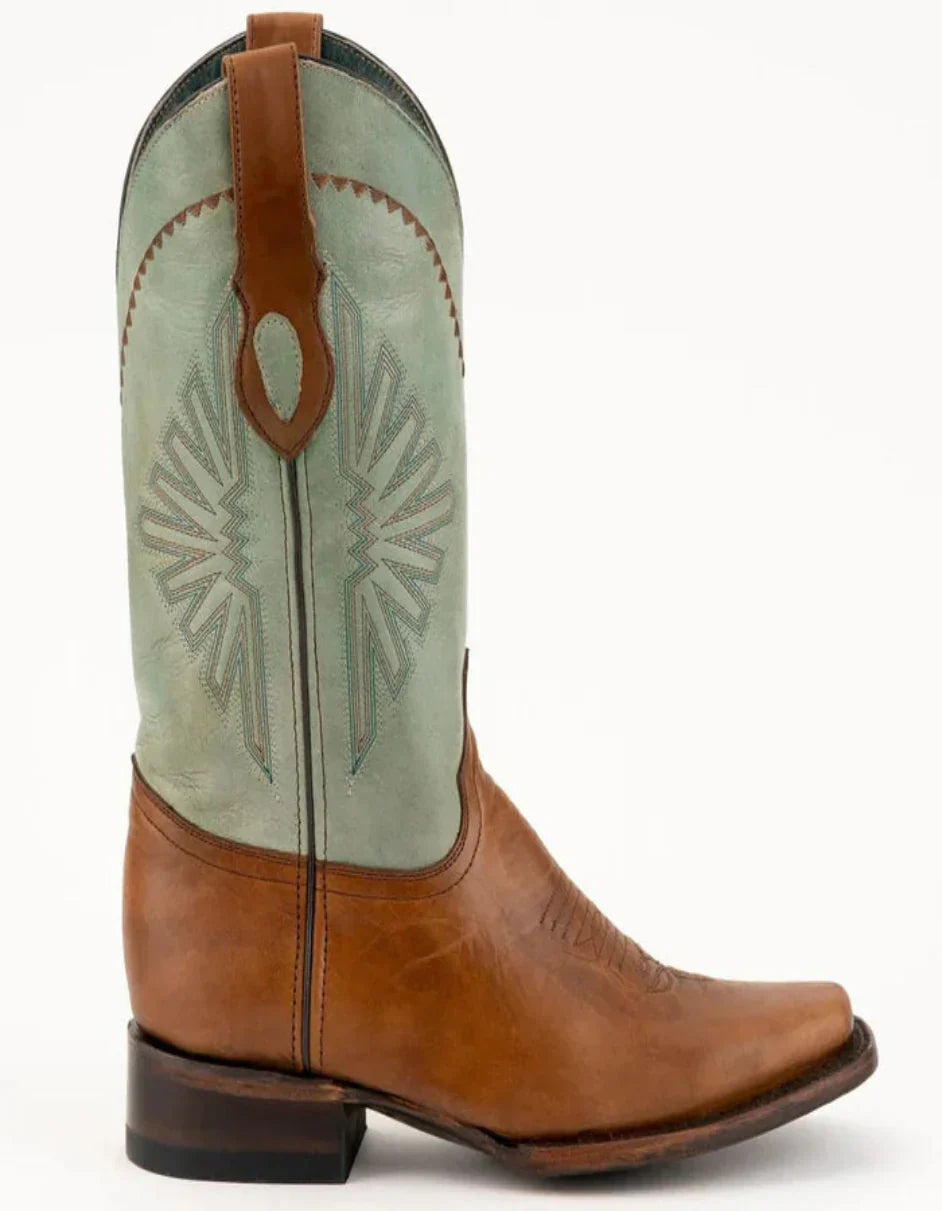 Ferrini Santa Fe Leather Boots Handcrafted - Brandy
