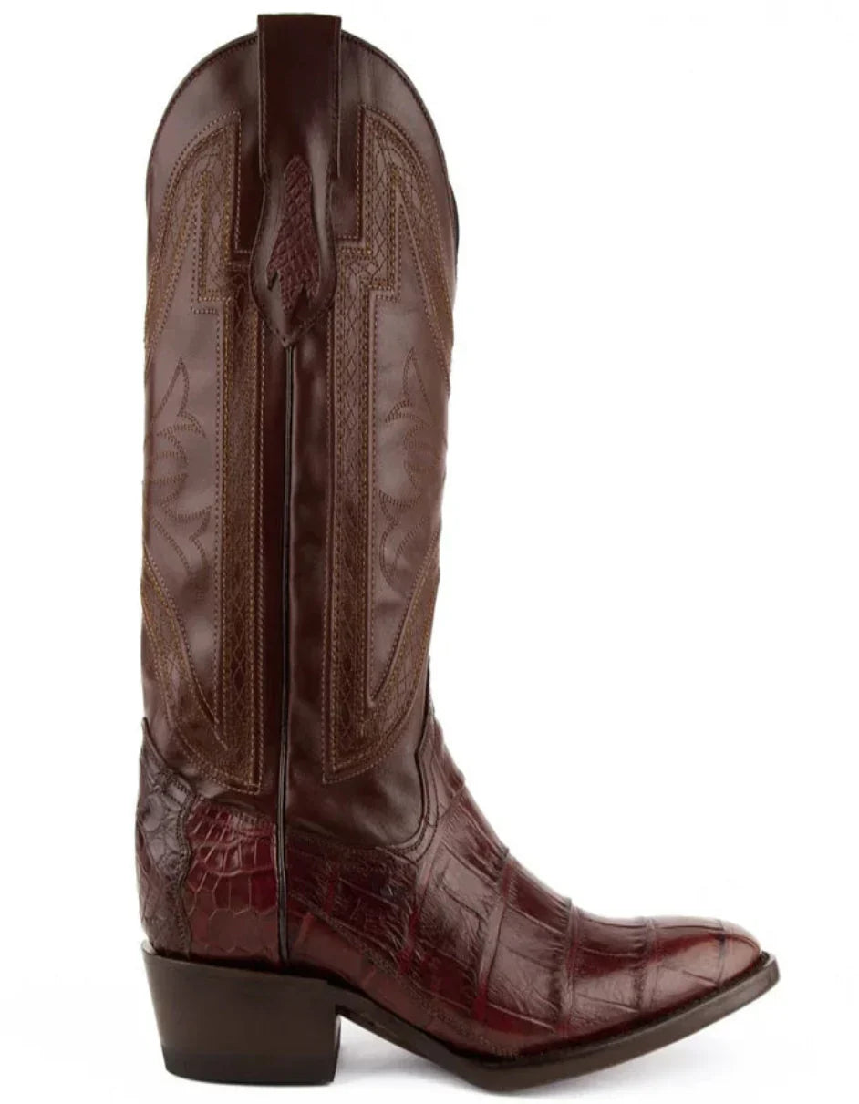 Ferrini Men's Alligator French Toe Boots Chocolate