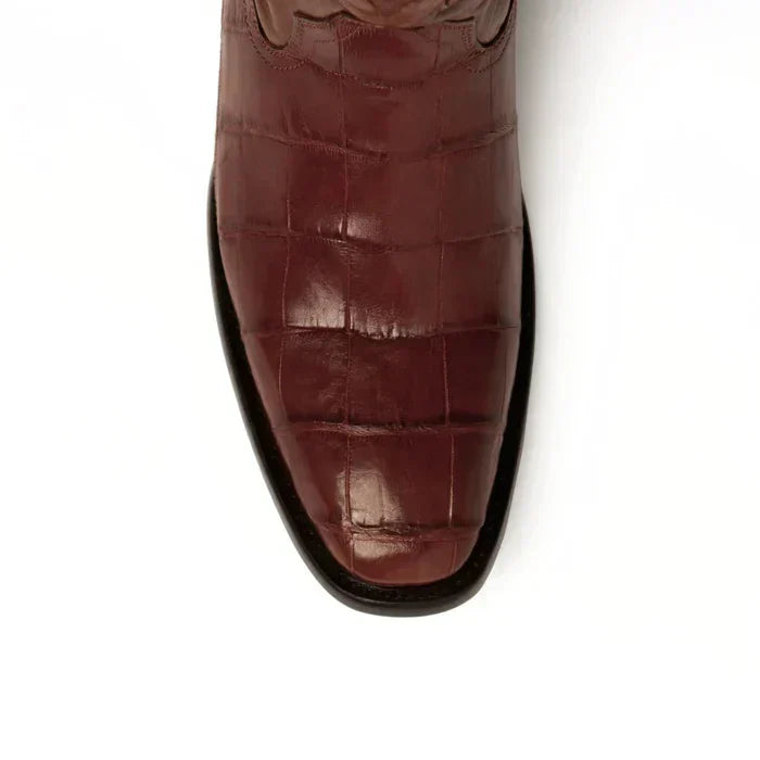 Ferrini Handcrafted Alligator Boots Cognac French Toe