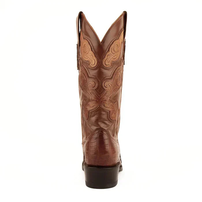 Ferrini Handcrafted Alligator Boots Cognac French Toe