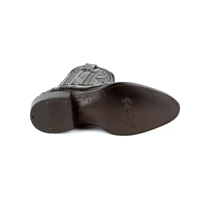 Ferrini Stallion Alligator Belly Boots Round Toe Black