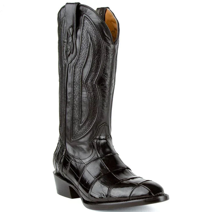 Ferrini Stallion Alligator Belly Boots Round Toe Black