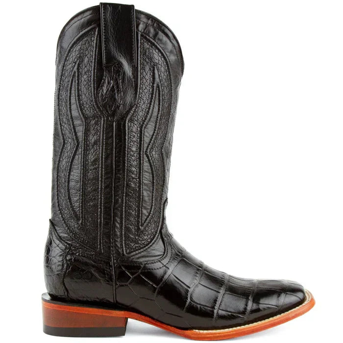 Ferrini Stallion Alligator Square Toe Boots Black
