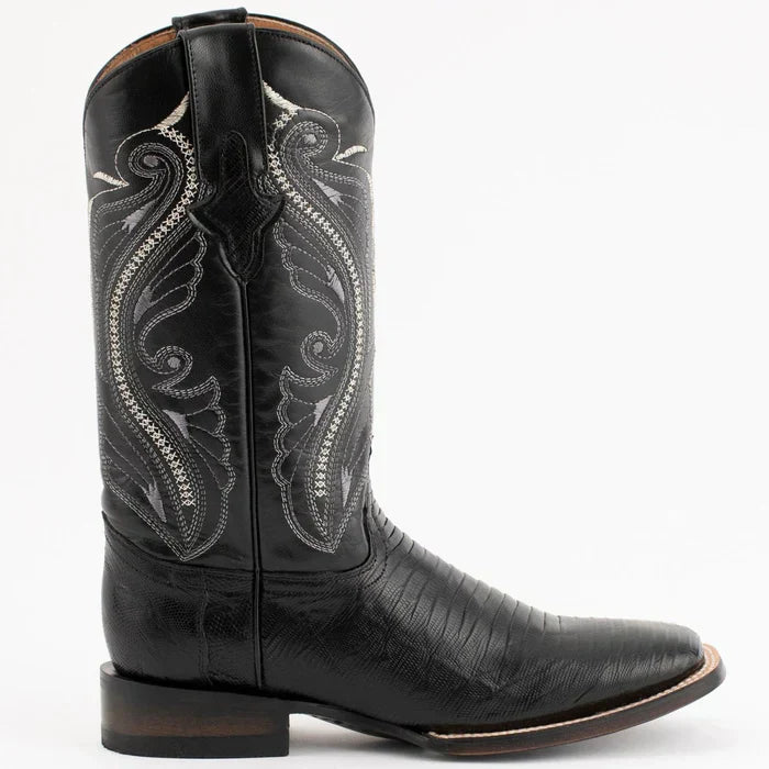 Ferrini Taylor Lizard Square Toe Boots Black