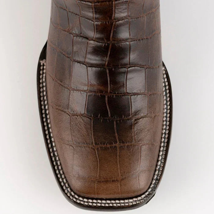 Ferrini Mustang Men's Print Alligator Boots Brown