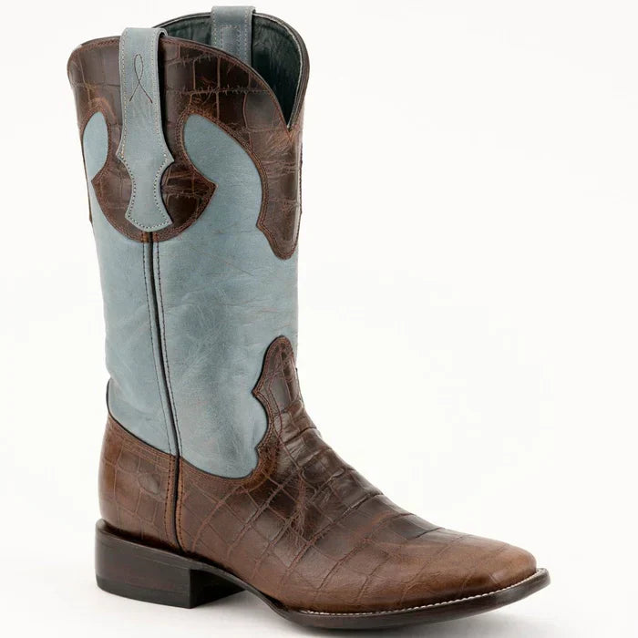 Ferrini Mustang Men's Print Alligator Boots Brown