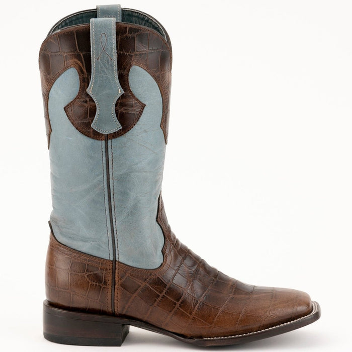 Ferrini Women's Colt Full Quill Ostrich Square Toe Boots Handcrafted - Black