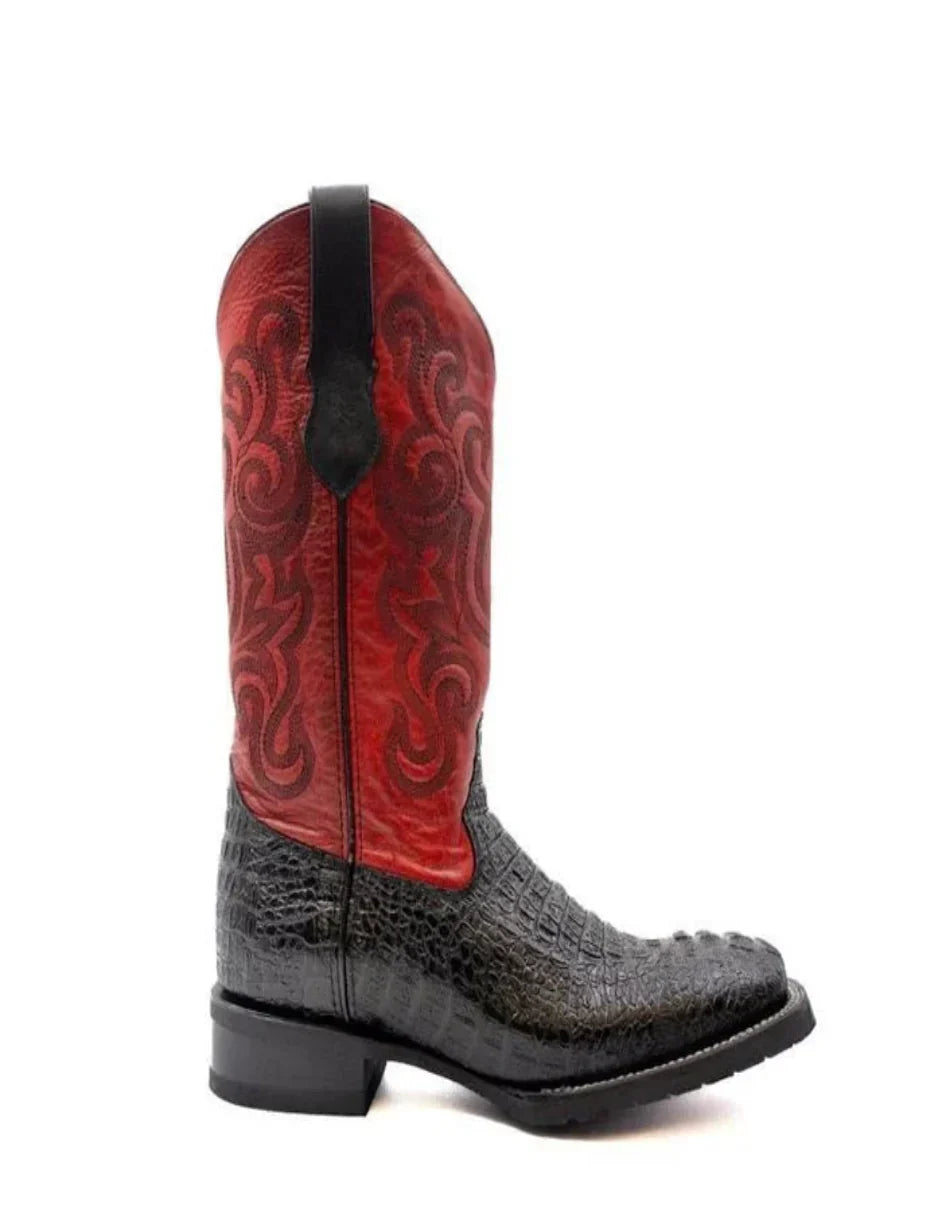 Ferrini Men's Black Print Crocodile Western Boots