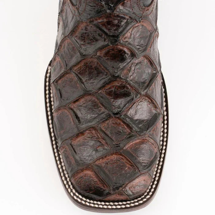Ferrini Bronco Pirarucu Print Boots - Chocolate