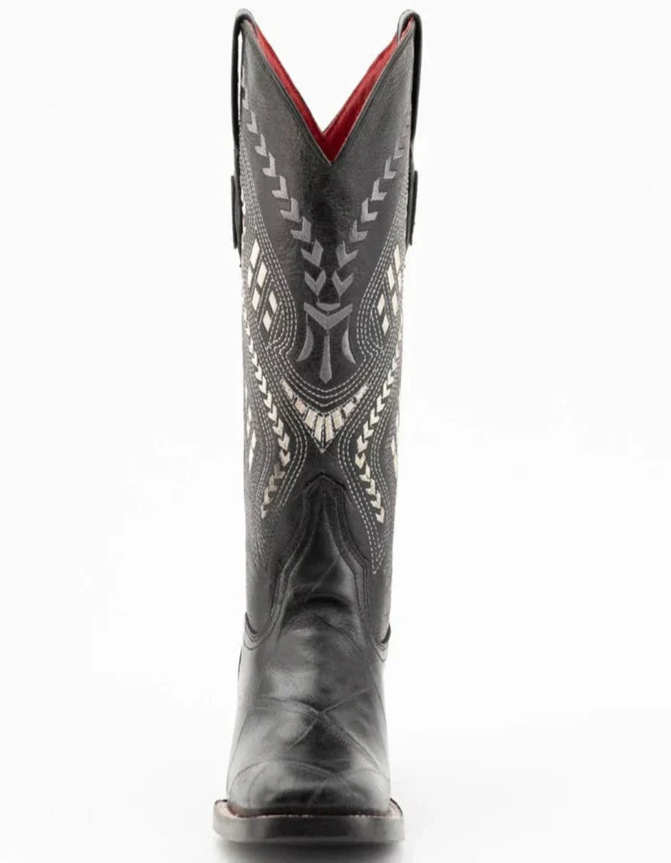 Ferrini Jesse Alligator Print Square Toe Boots - Black