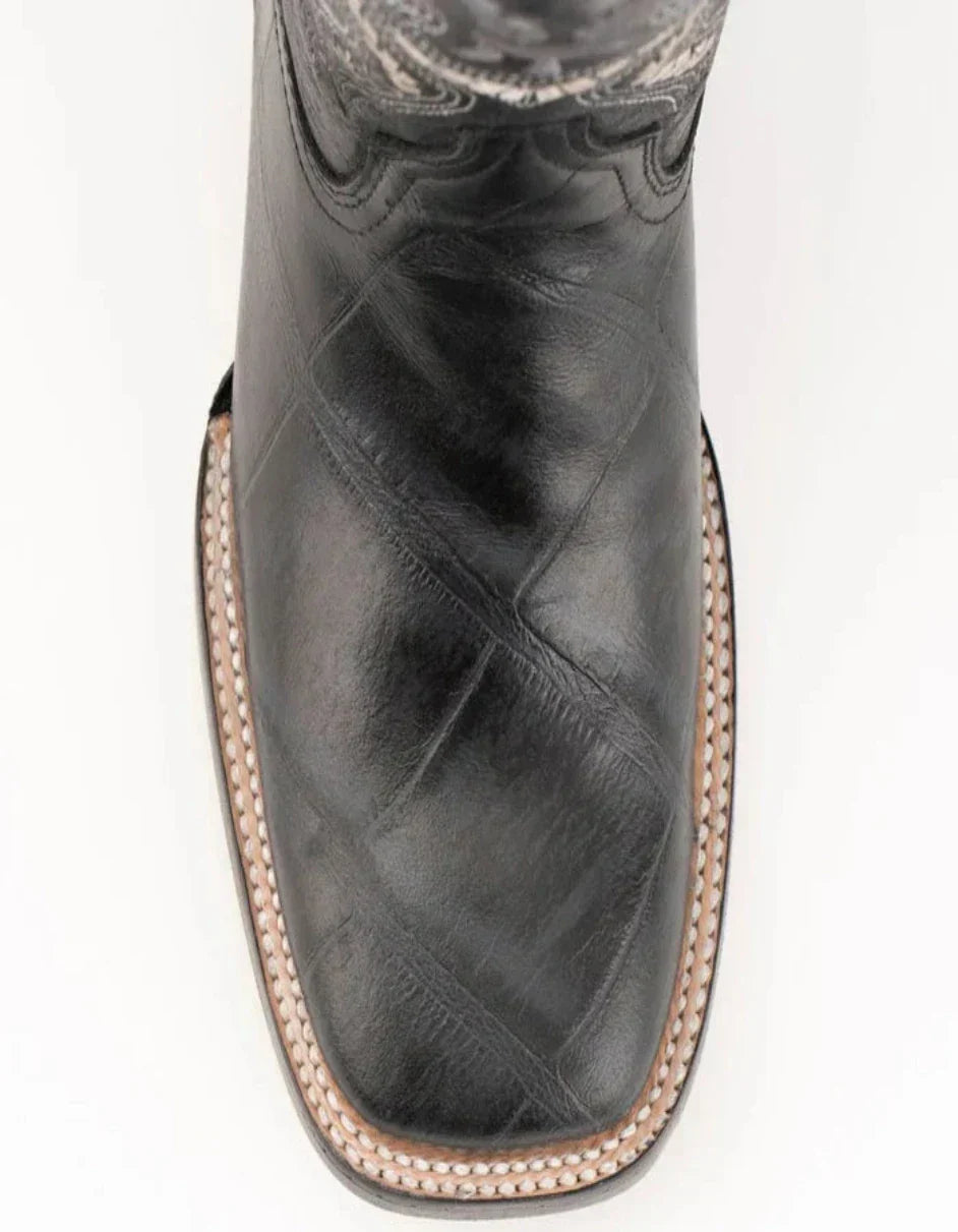 Ferrini Jesse Alligator Print Square Toe Boots - Black