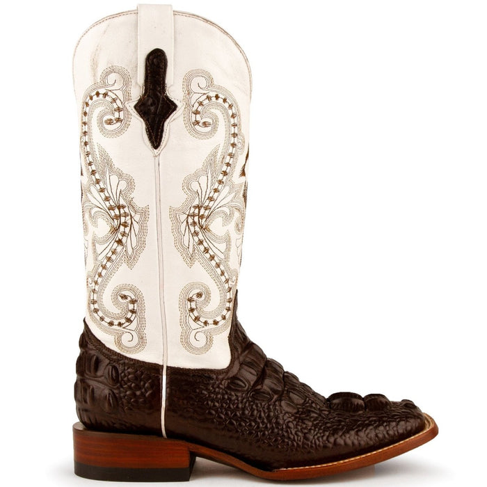 Tanner Mark Men's Cahill Print Ostrich Square Toe Boots Black