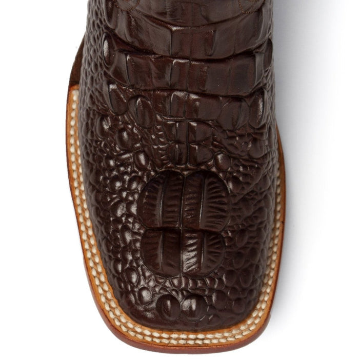 Tanner Mark Men's Cahill Print Ostrich Square Toe Boots Black