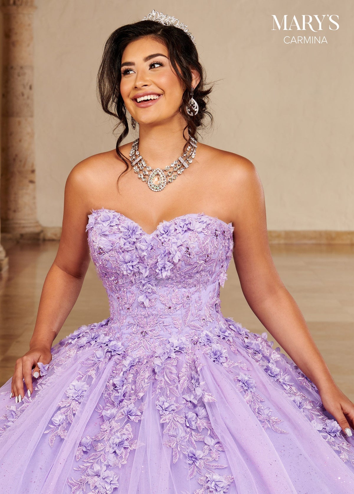 Mary's Bridal MQ1092 Floor Length Sleeve Quinceanera Dress