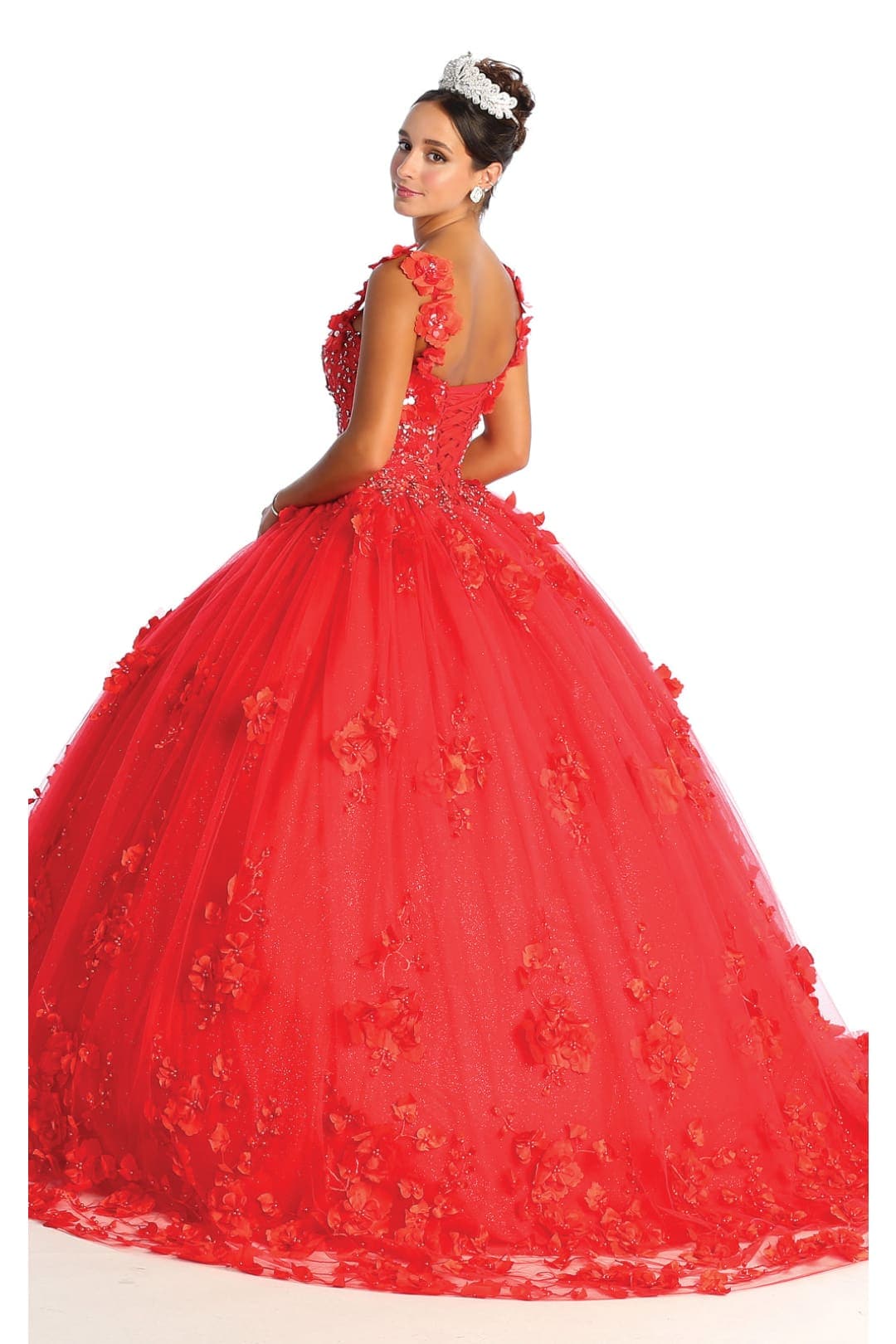 Plus Size Ball Gown in Red | Formal Quinceanera Dress by LK157