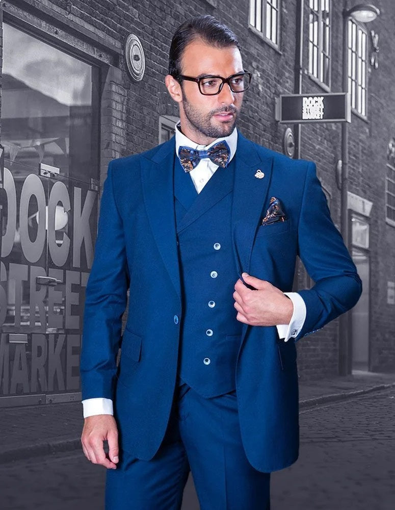 100% Wool Suit with Double Breasted Vest