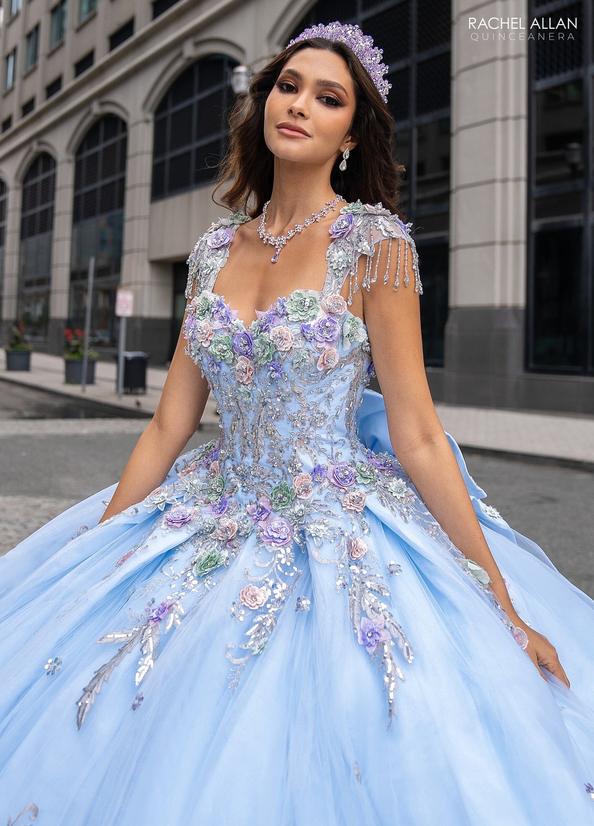 Rachel Allan RQ3126 Fringe Cap Sleeve Quinceanera Dress
