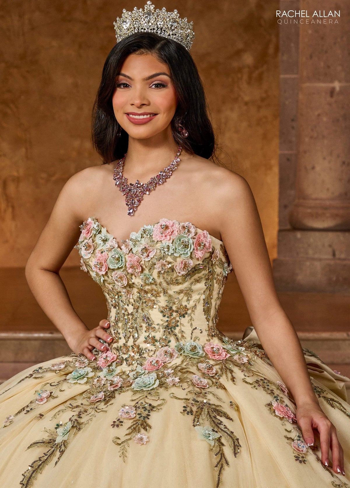 Rachel Allan RQ3126 Fringe Cap Sleeve Quinceanera Dress