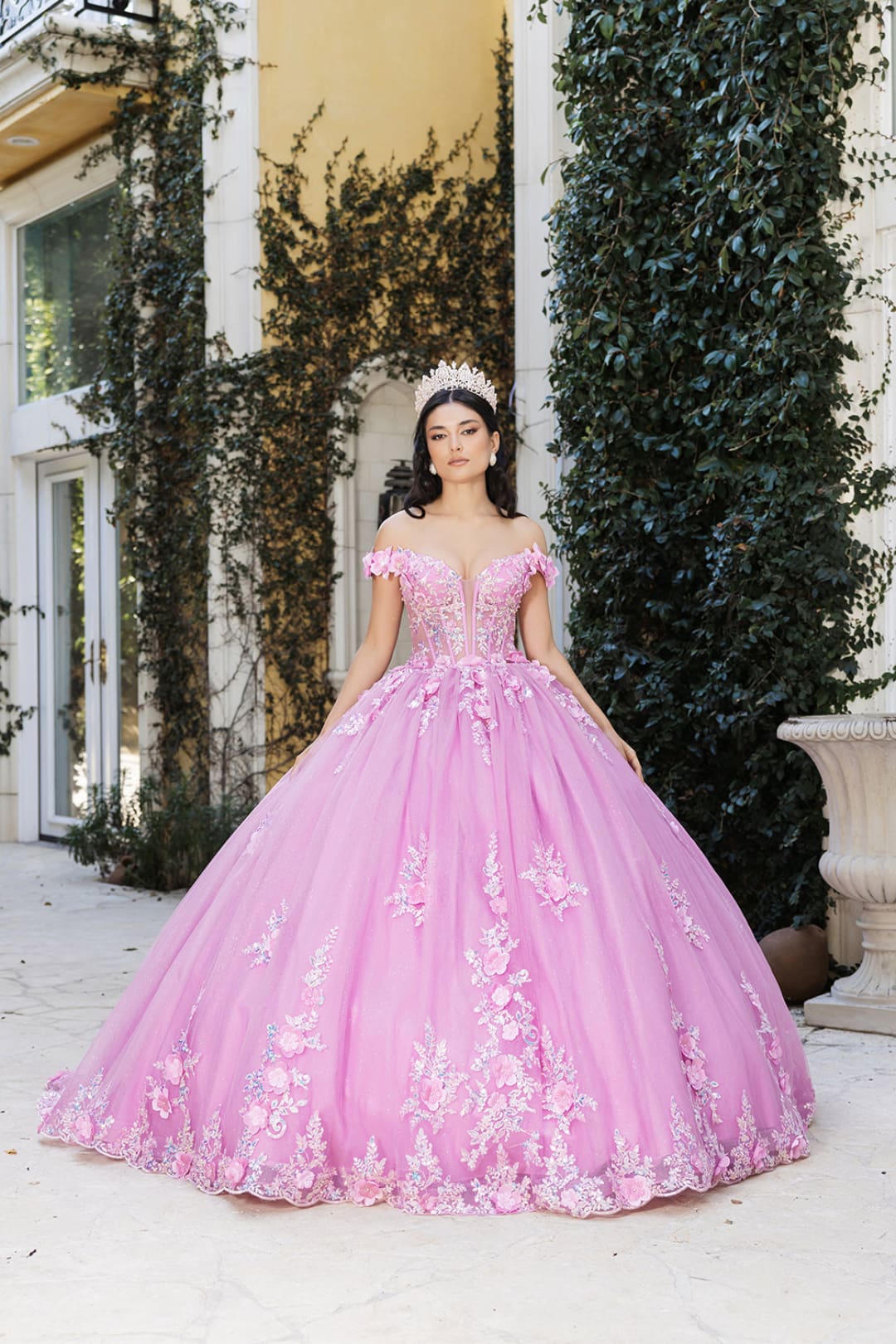 Gala Gown Off Shoulder Sheer Corset Prom Dress By Layla K LK262