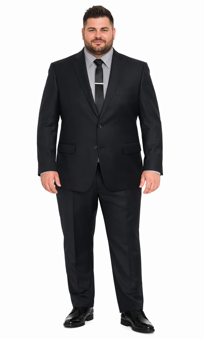 Galante Uomo Made in Italy Wool Black Suit