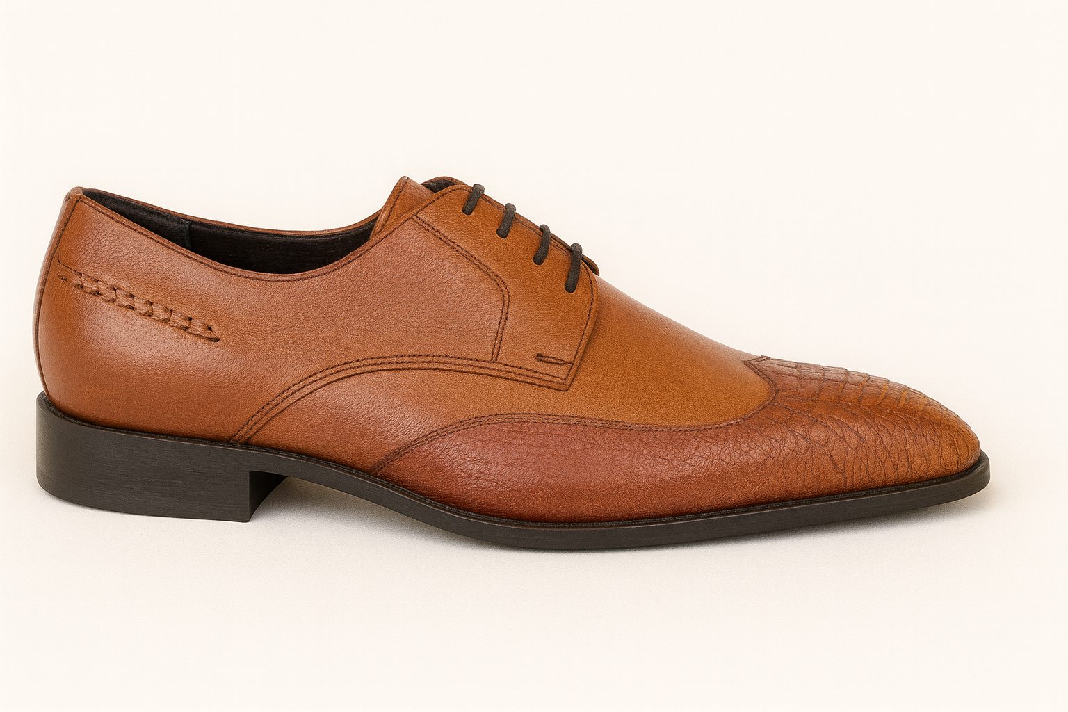 Vestigium Cognac Ostrich Leg Derby Shoes