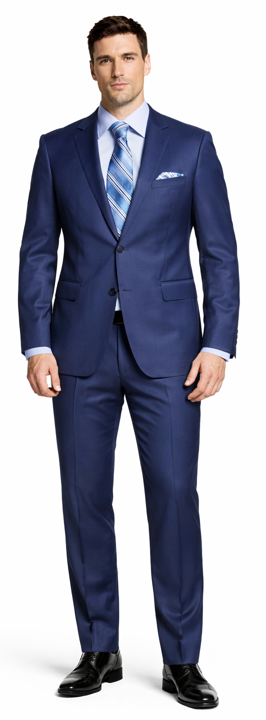 Giorgio Fiorelli Black and French Blue Two-Button Suit