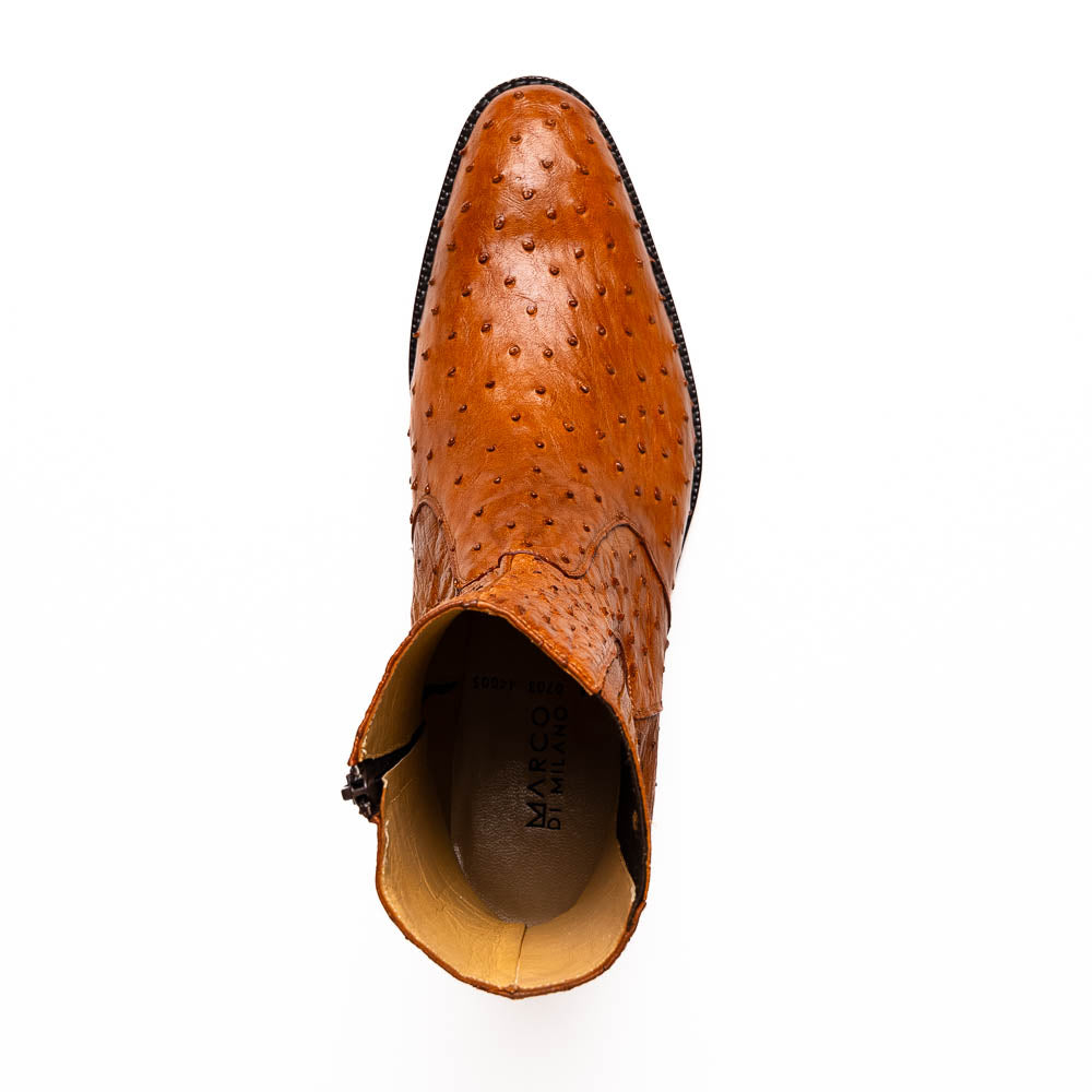 Marco Di Milano Giorgio Ostrich Quill Dress Boots Brandy