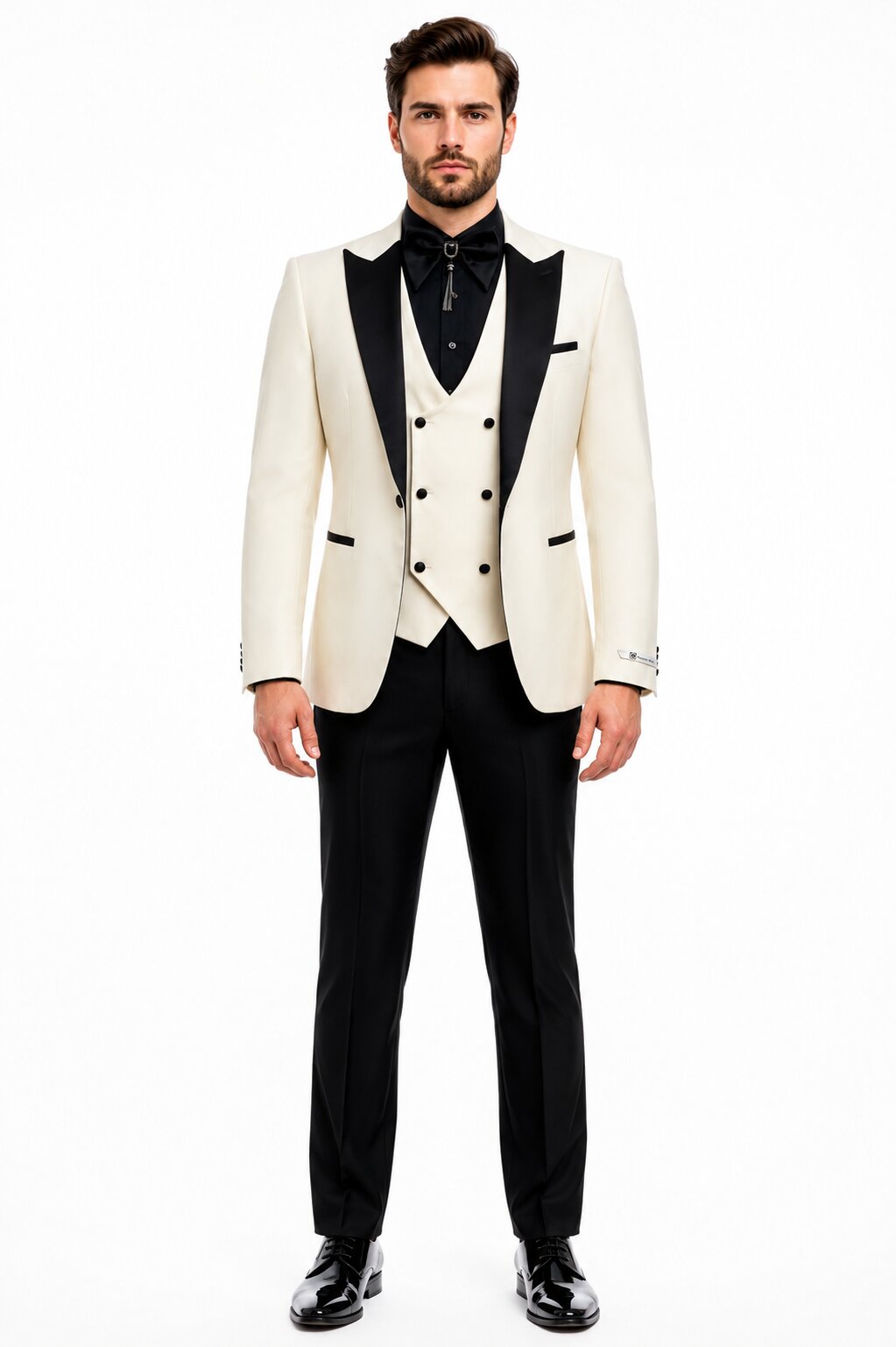 Ivory & Black Double Breasted 3-Piece Suit