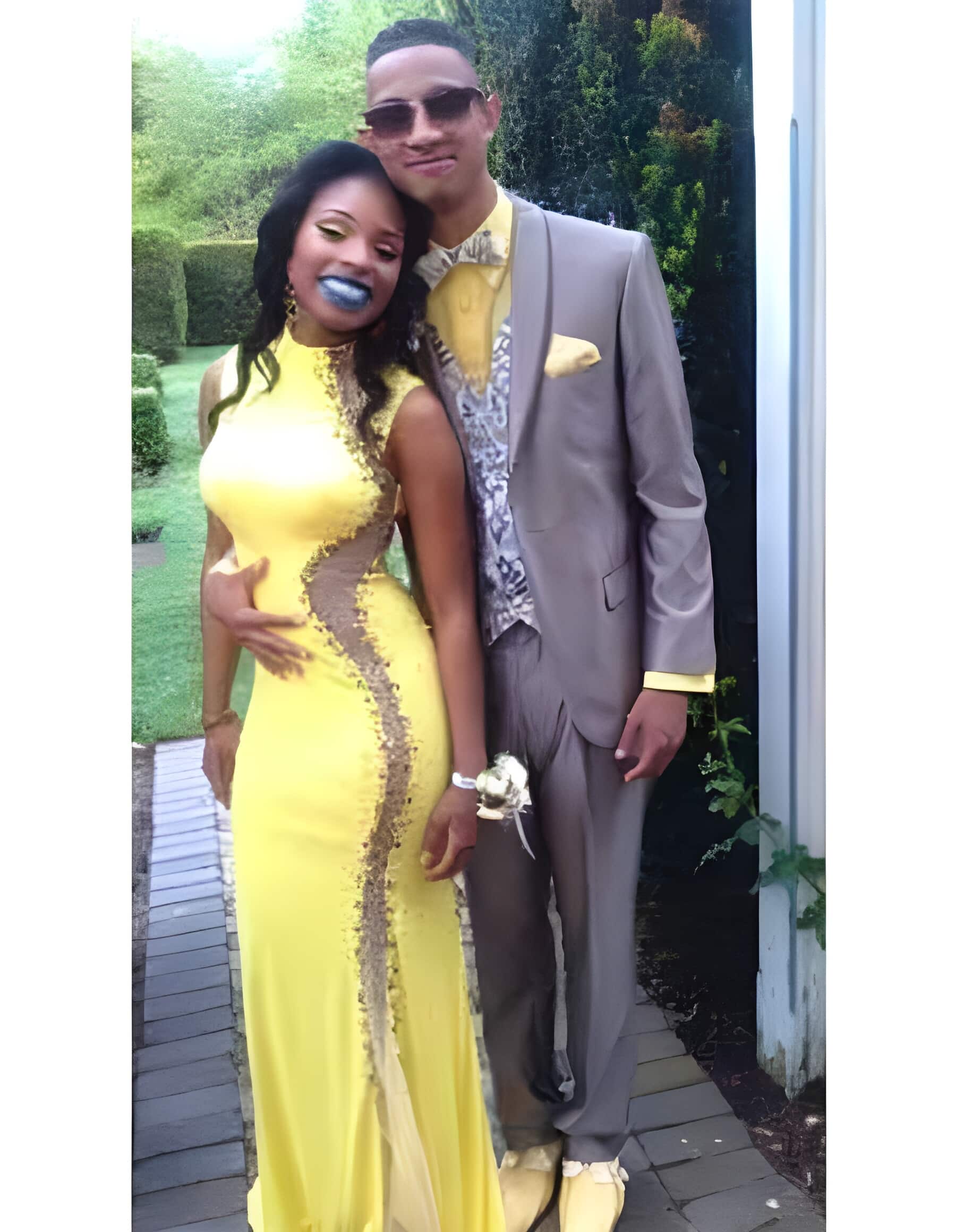 Gray Tuxedo Silver and Black Trim Lapel Vested Suit $199