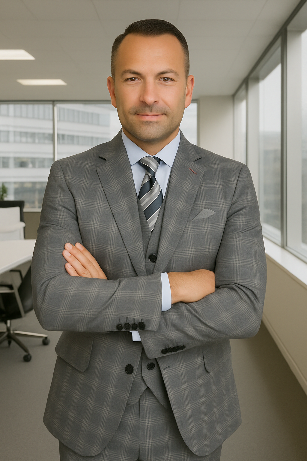 Italian 3-Piece Wool Suit Modern Fit by Statement