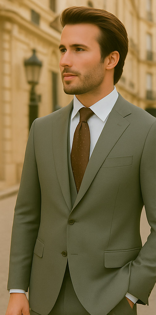 Italian Modern Fit Wool Suit by Statement