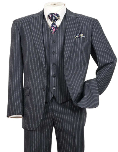 Bold Pinstripe 1920s Grey Menβs Suit