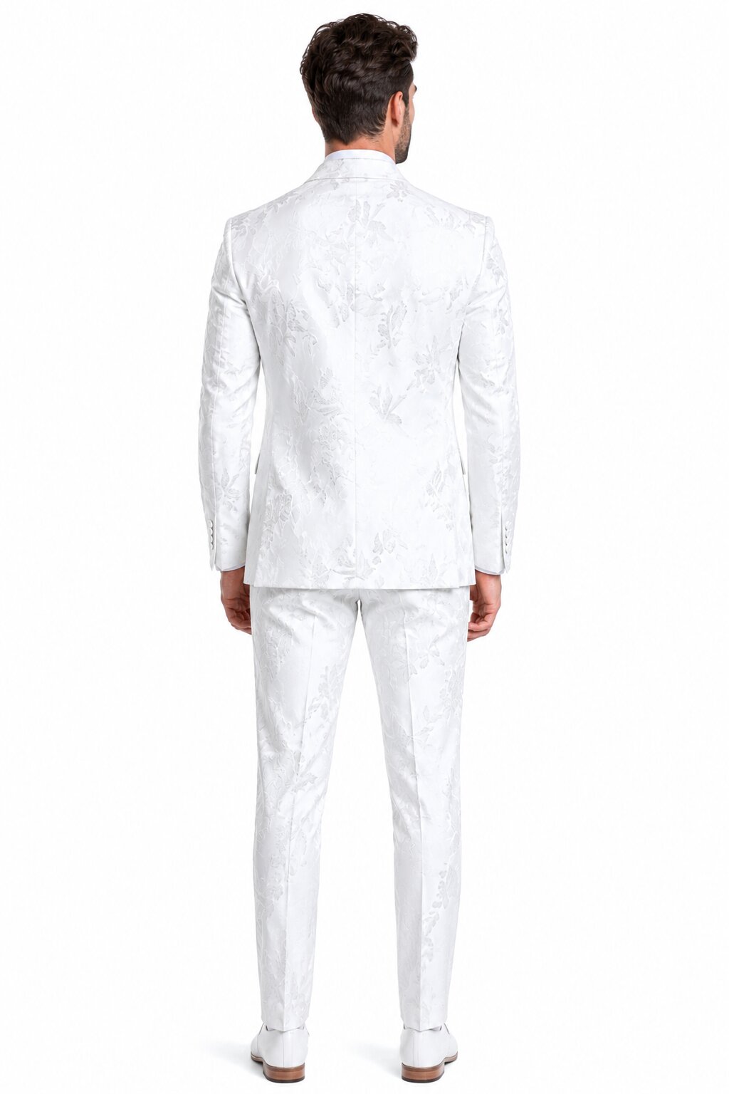 Paisley Suits - Wedding Tuxedo - Groom White Suit + Matching Bowtie