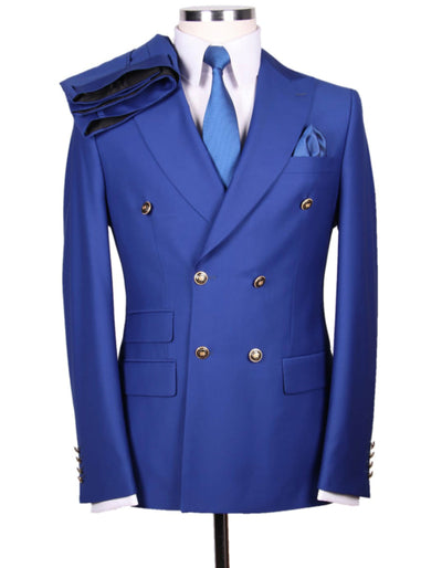 Cobalt Blue Designer Double Breasted Suit