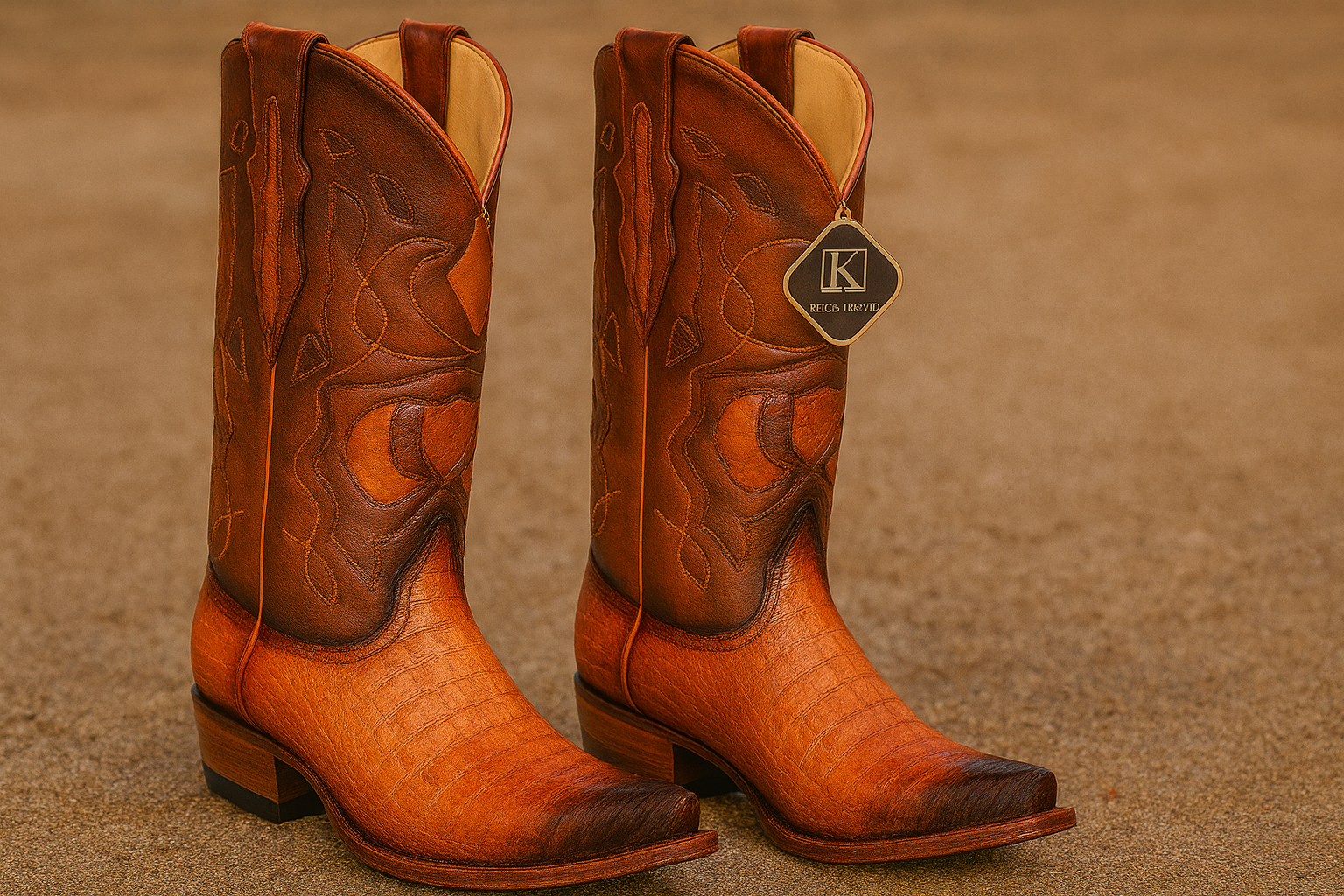 Caiman Belly Snip Toe Boots by King Exotic