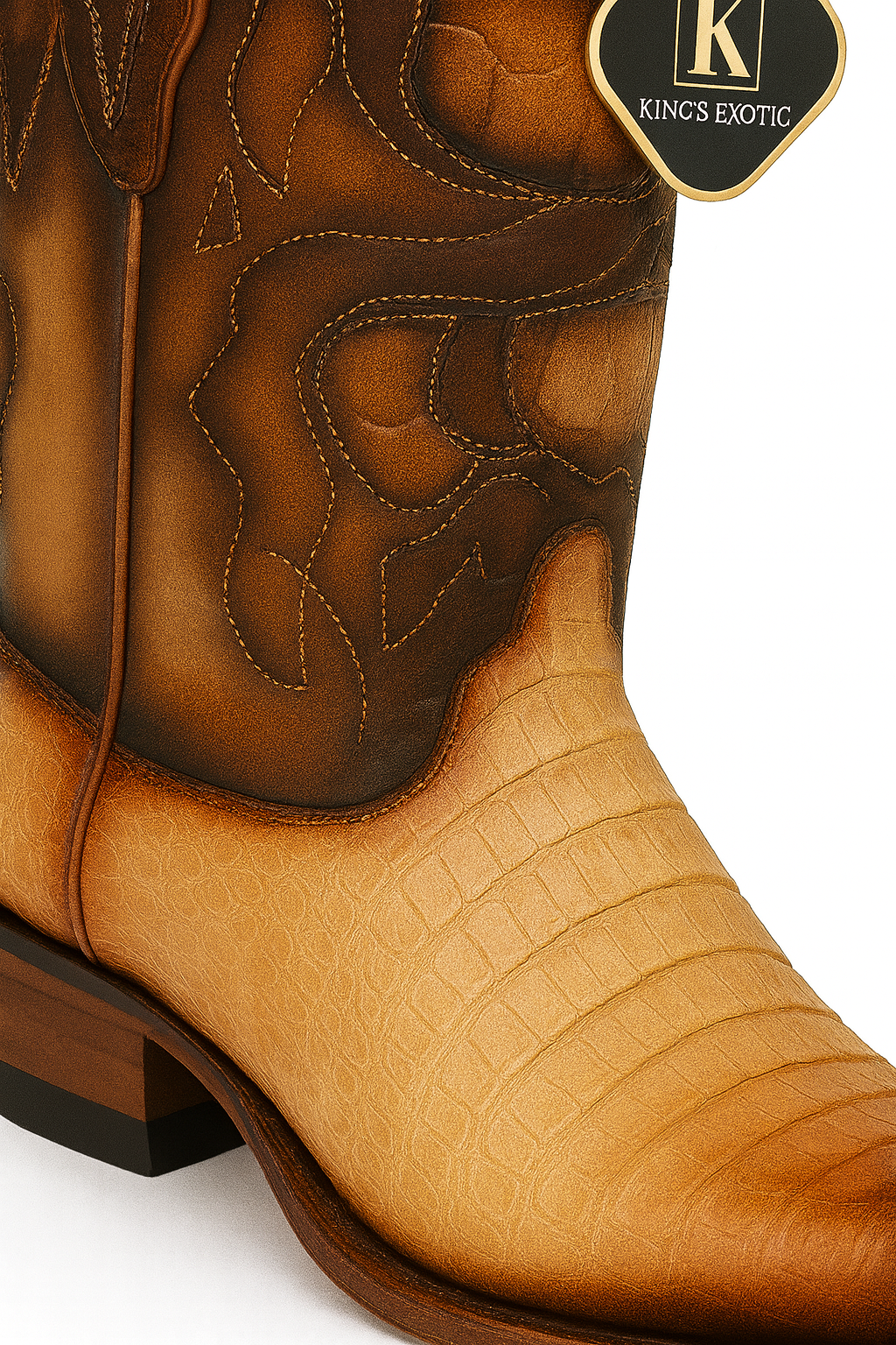 Caiman Belly Snip Toe Boots by King Exotic