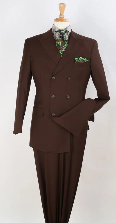 Apollo King Men's 2pc Double Breasted Suit Wide Peak Lapel