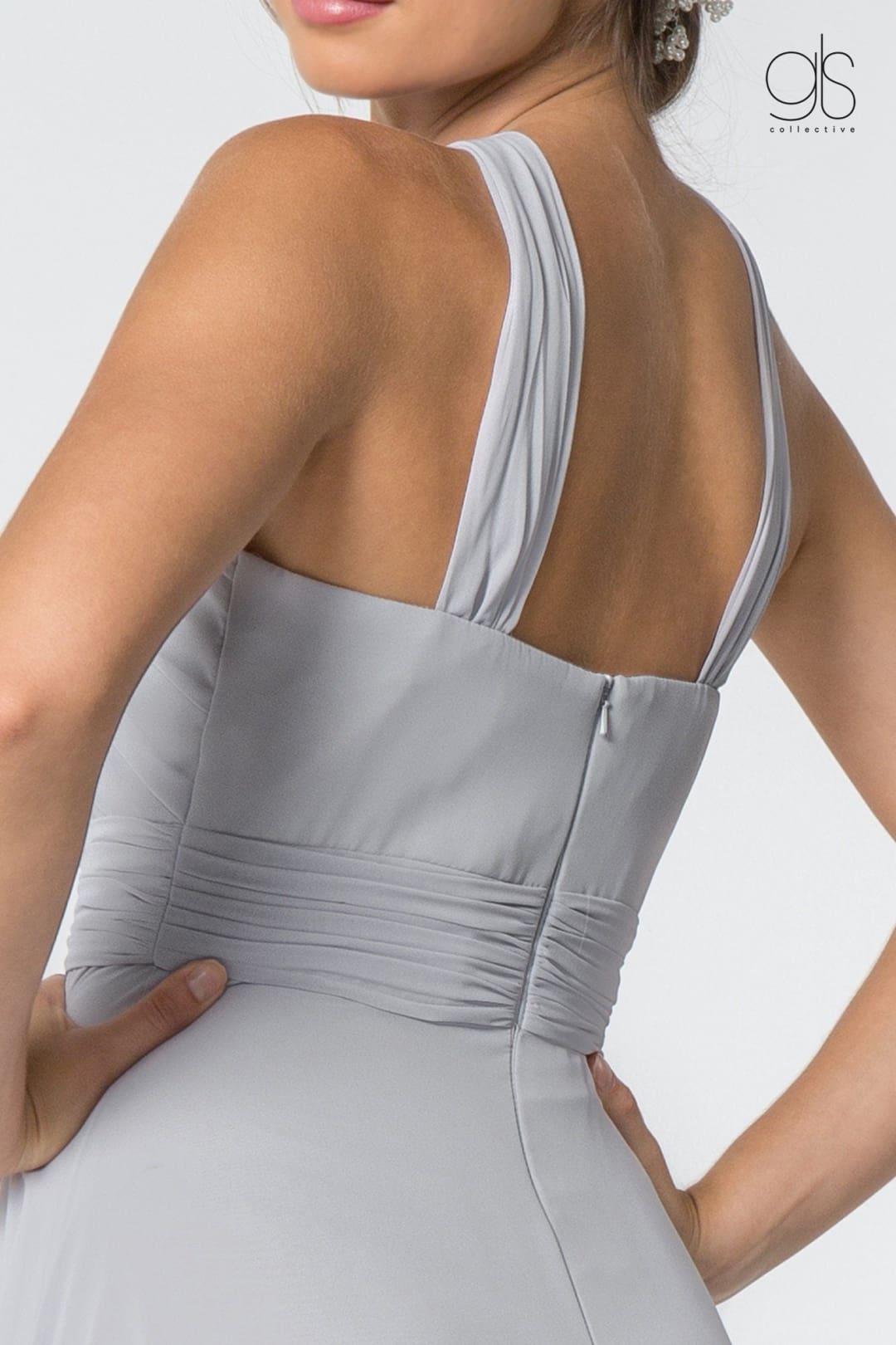 High-Neck A-Line Chiffon Dress by Elizabeth KGL2816