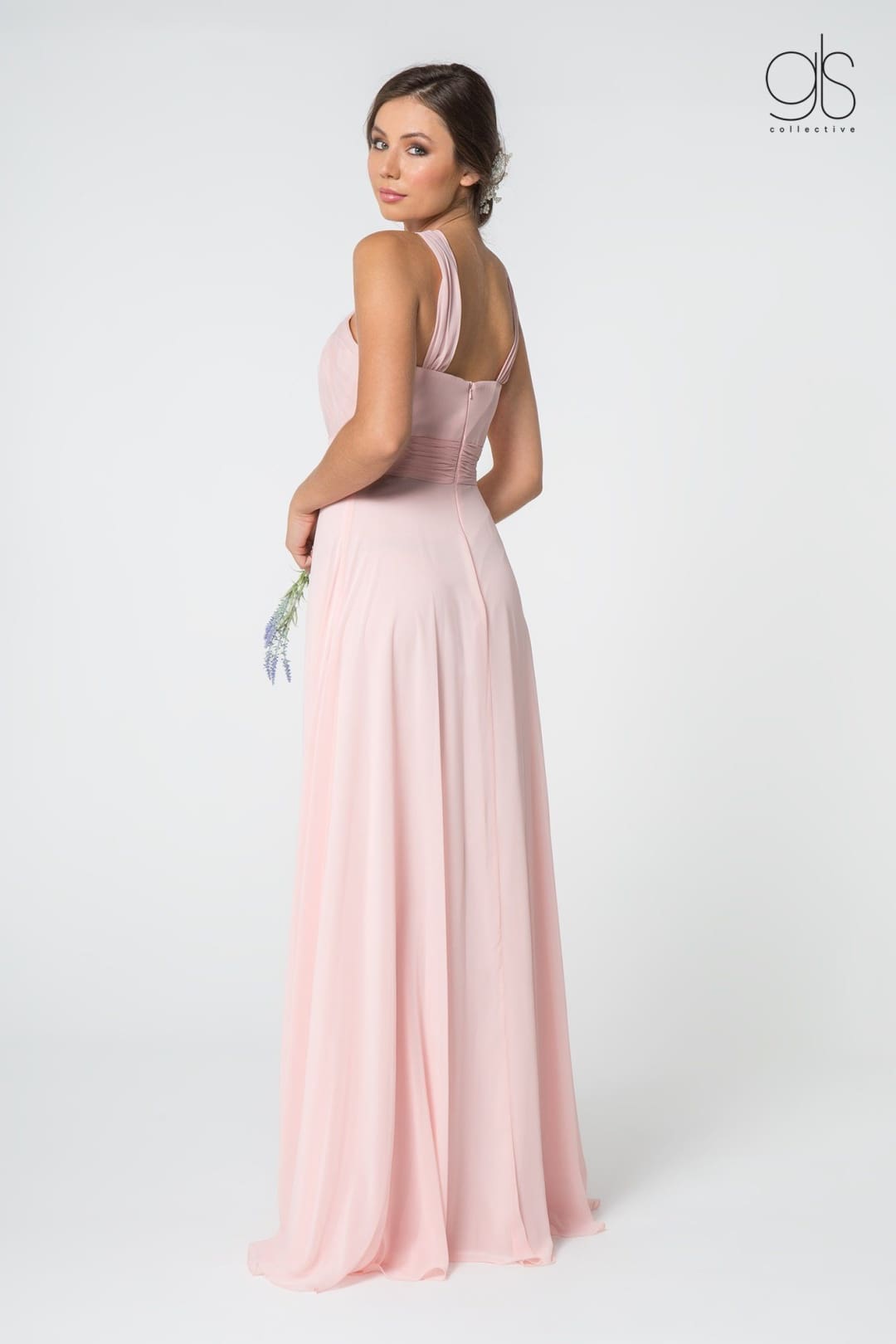 High-Neck A-Line Chiffon Dress by Elizabeth KGL2816