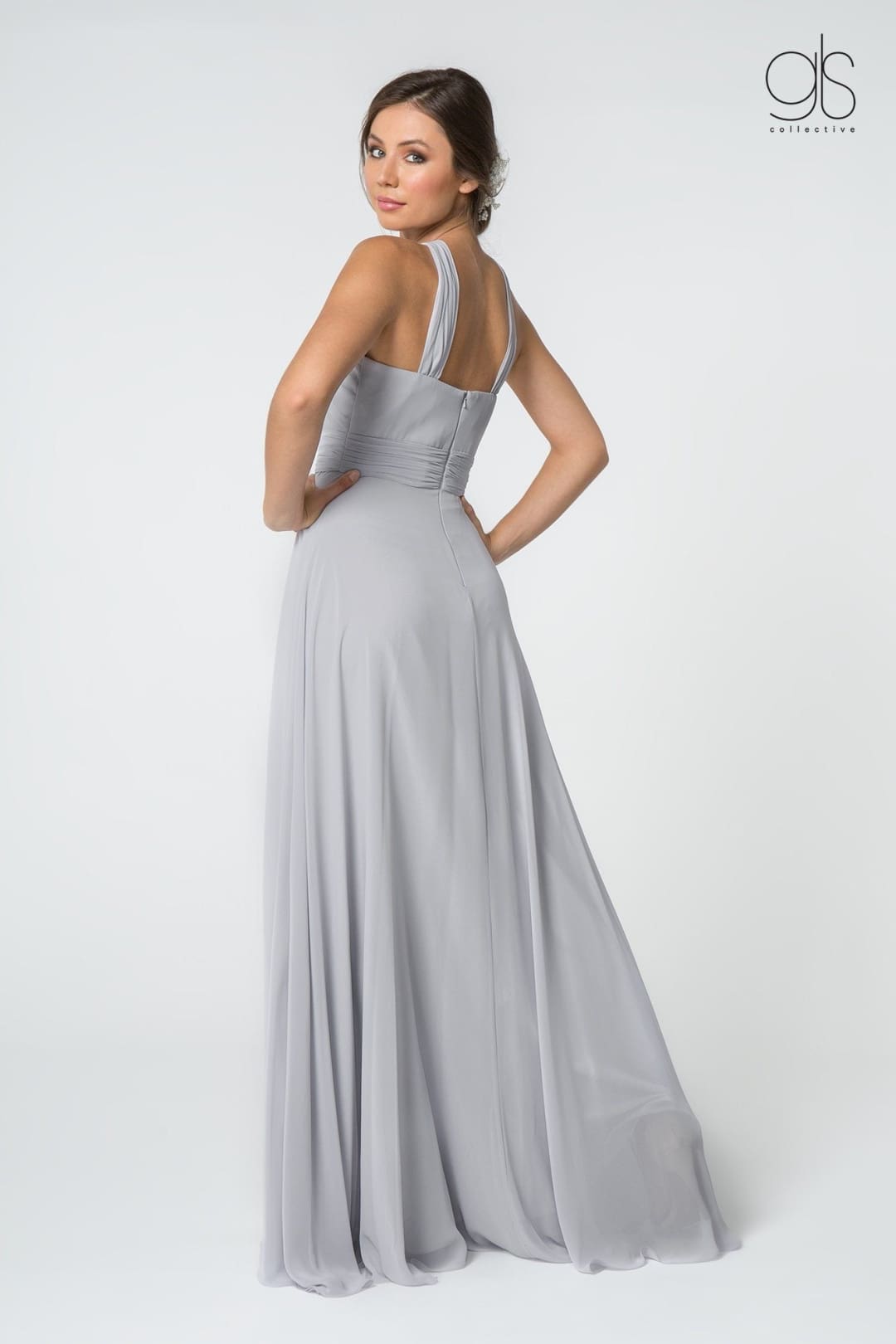 High-Neck A-Line Chiffon Dress by Elizabeth KGL2816