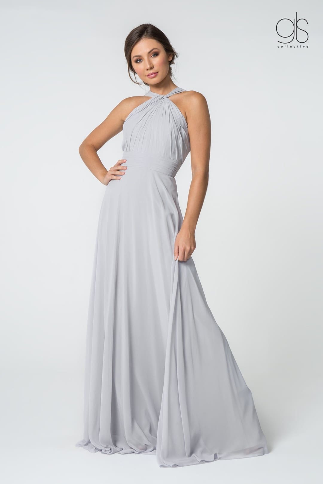 High-Neck A-Line Chiffon Dress by Elizabeth KGL2816