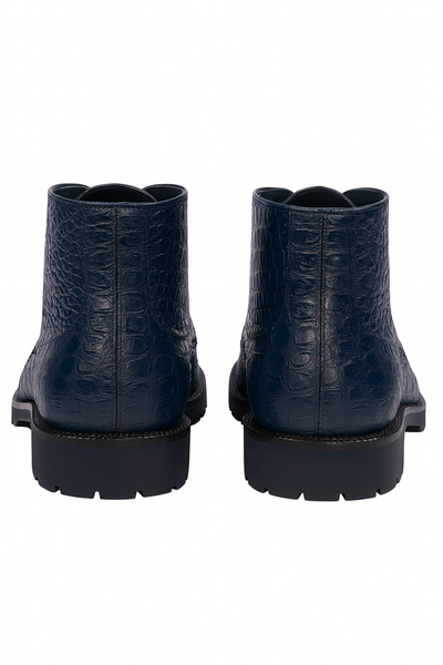 High Top Gator Skin Shoe –Navy Blue