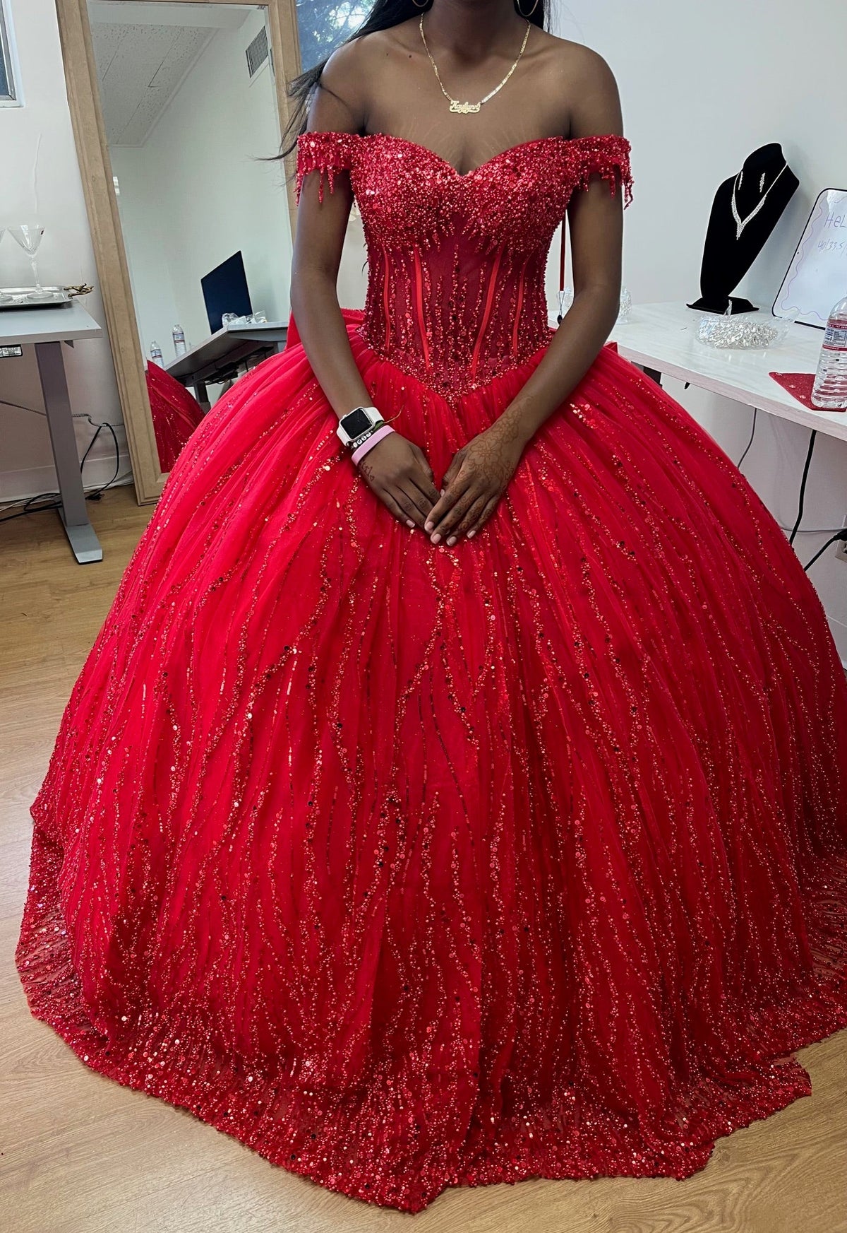 Quince Dress Sweetheart Sleeveless Sequin Ball Dance By Layla K LK264