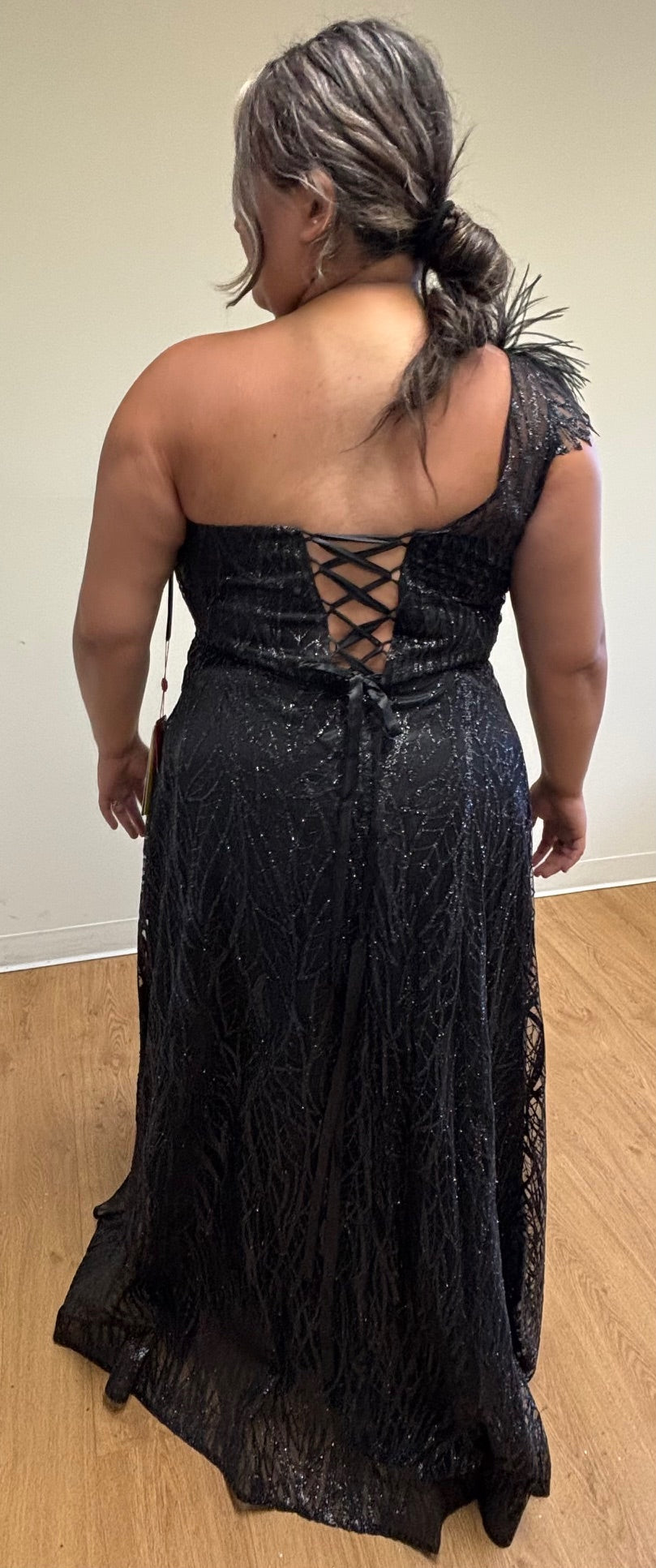 May Queen MQ2024 Asymmetrical Embellished Gala Gown with Slit