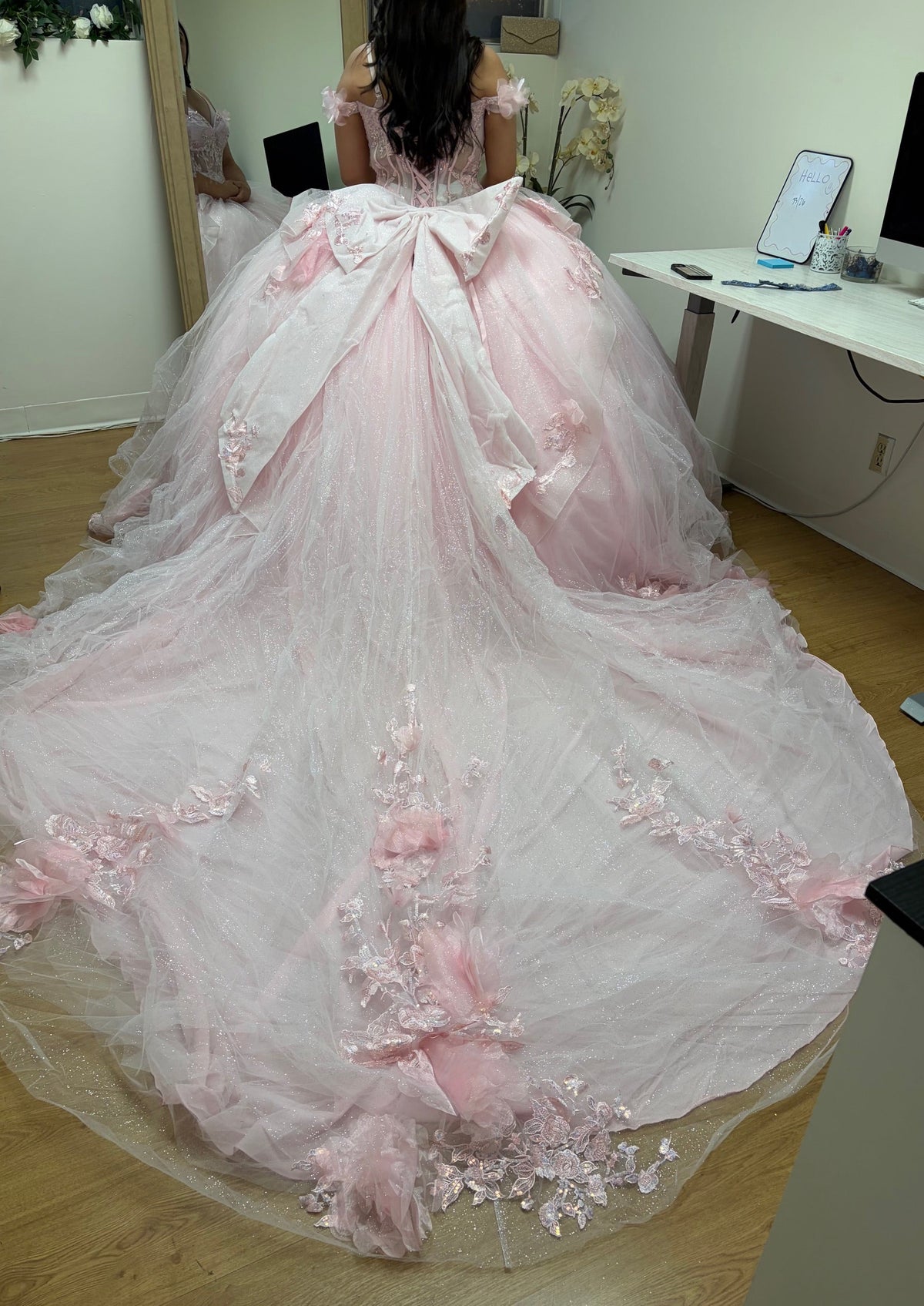 Layla K LK270 Off-Shoulder Floral Applique Ball Gown Quinceañera Dress-New Collection