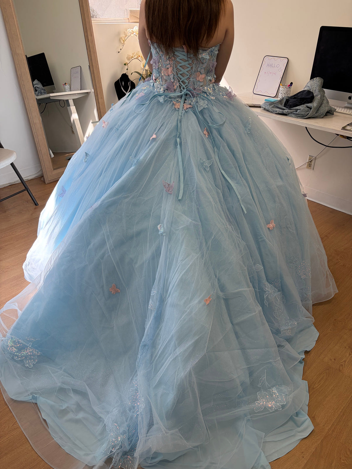 Quinceanera Ball Gown Corset Glitter Sweet 16 Dress by Layla K LK246